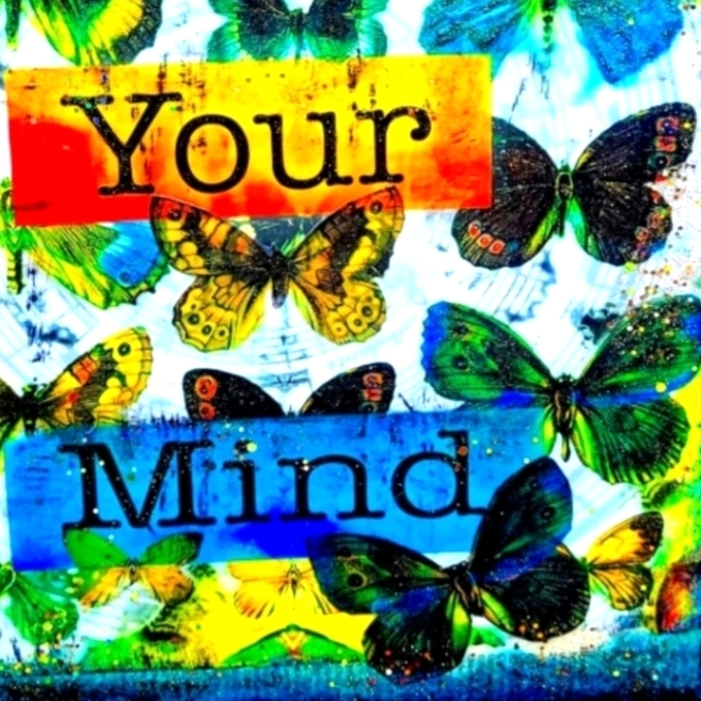 Free Your Mind Butterfly Original Mixed Media Collage - Picture 4 of 8
